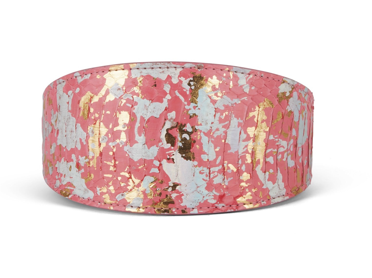 Iridescent Art Deco Pink/Gold/Silver 3" Wide Style Collar