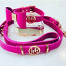 Leather Bow Collar (only) - Lipstick