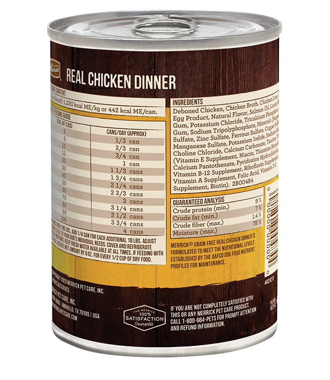 Merrick Grain Free Real Chicken Dinner Wet Dog Food (12.7oz)