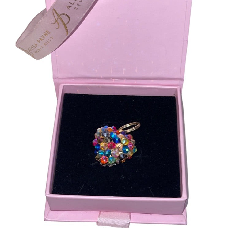 Allysa Payne Love Charm Collection Puffy Heart Multi Color Swarovski Crystal Charm
