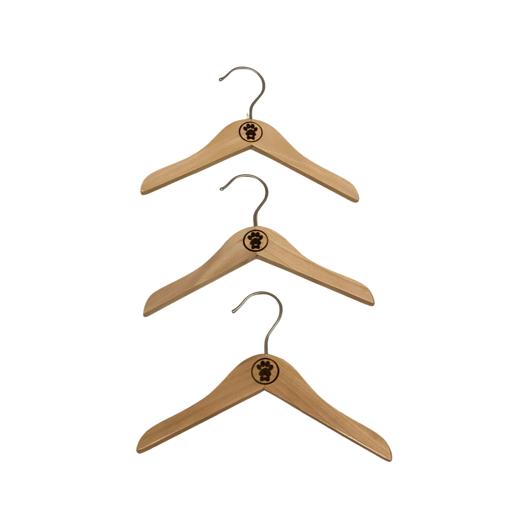 BESPOKE PAWS Wood Hangers - Durable Comfort Premium Luxury