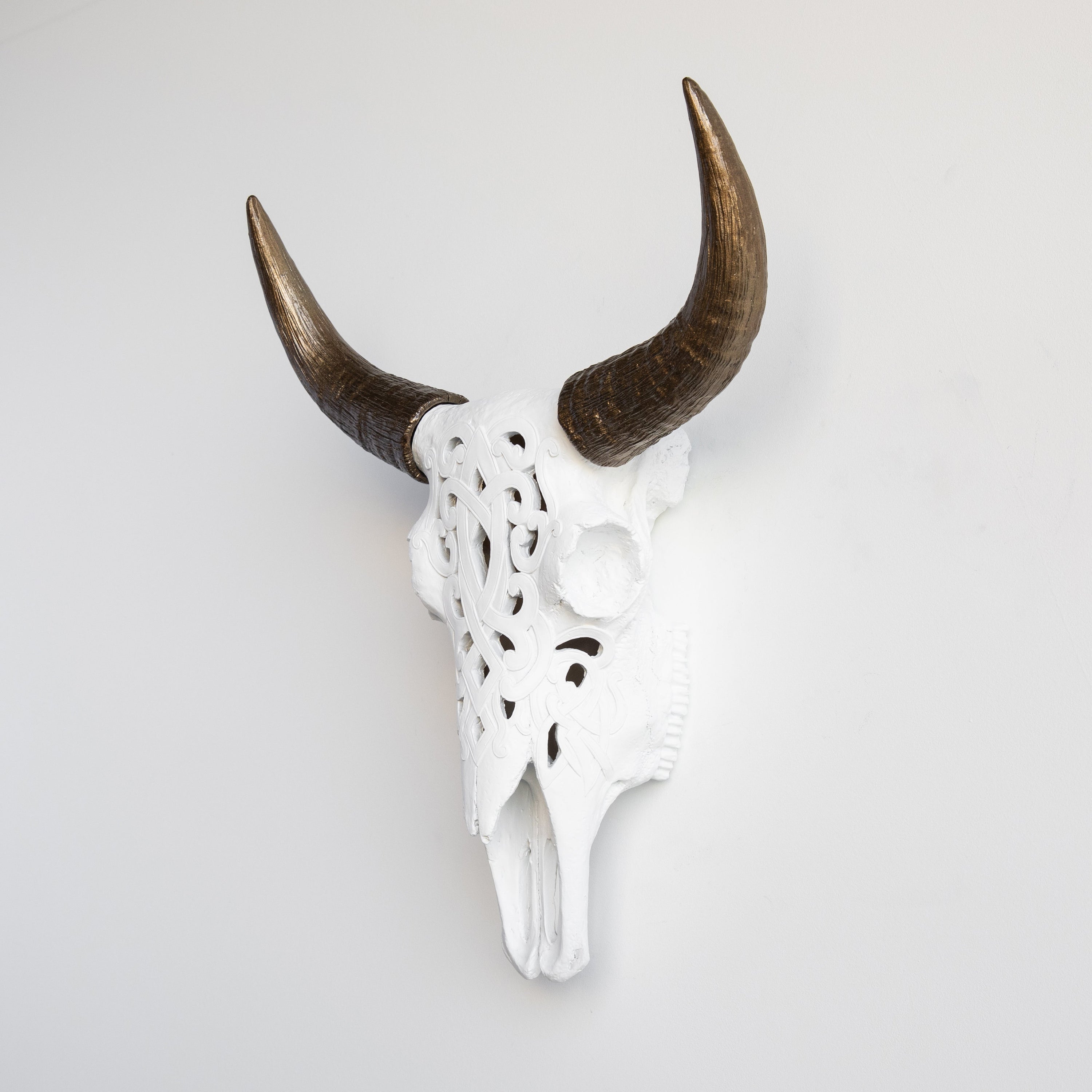 Faux Carved Cow Skull