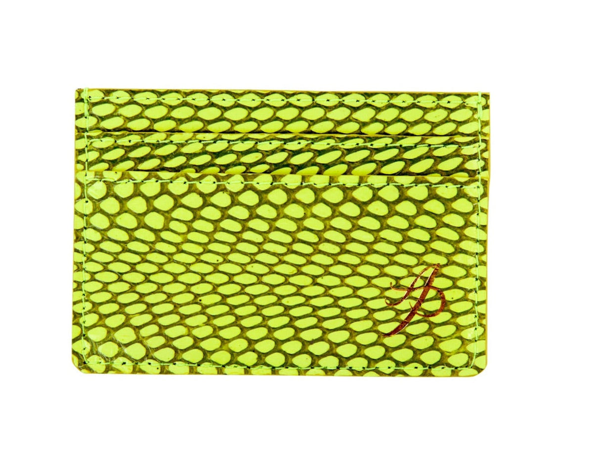 Allysa Payne Neon Green Viper Snake Card Wallet
