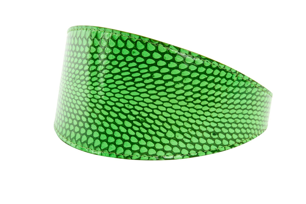Allysa Payne Dark Neon Green Snake 3-Inch Wide Style Dog Collar
