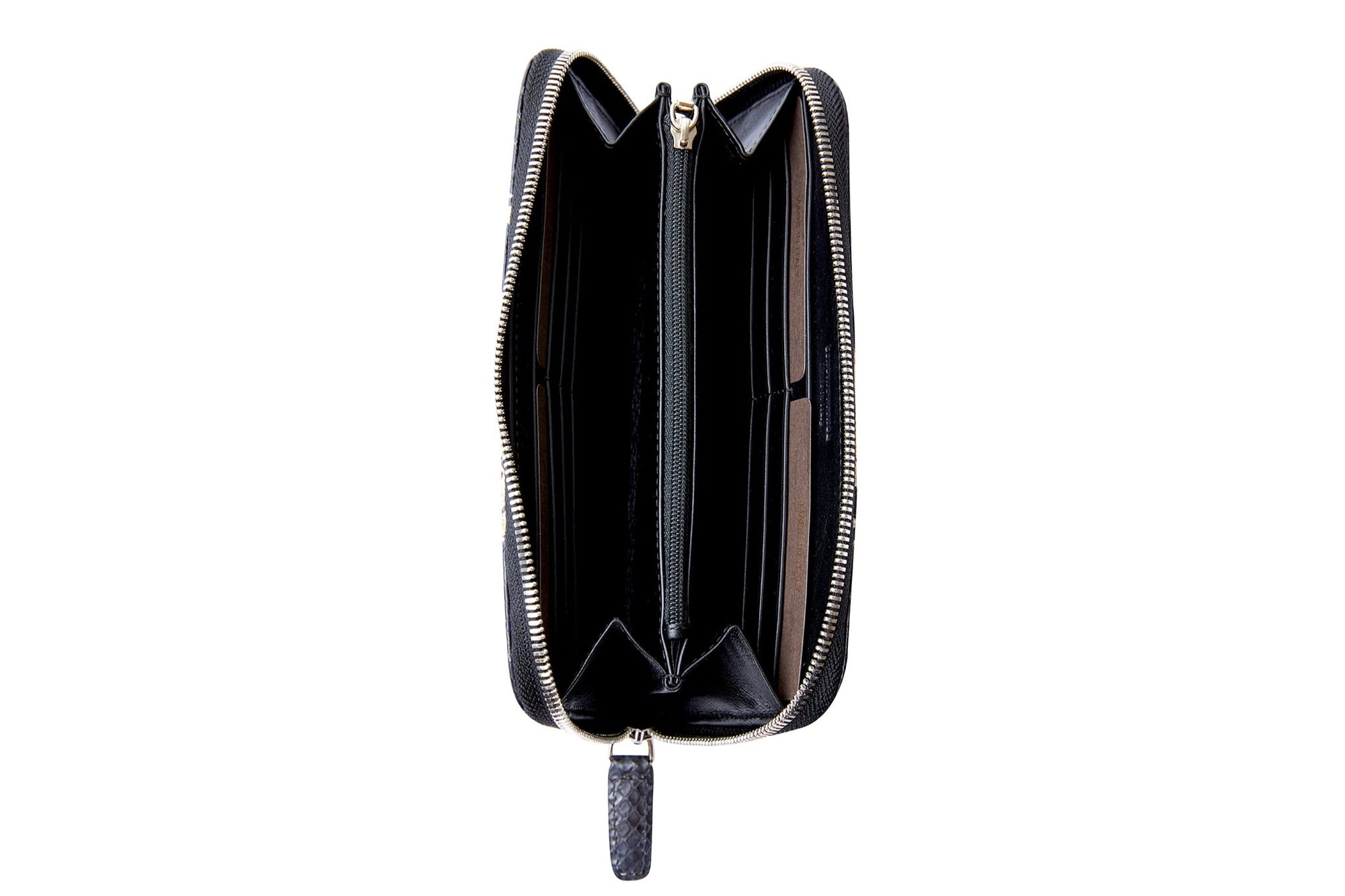 Allysa Payne Black & White Python Zip Wallet