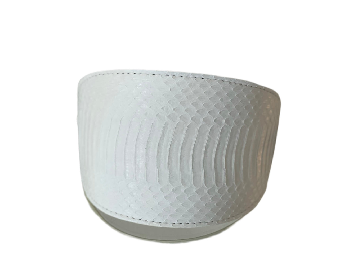 Luxury Pet Fashion Matte White Snake 4” Oval Collar