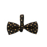 Black/Gold Polka Dot Italian Leather Bowtie