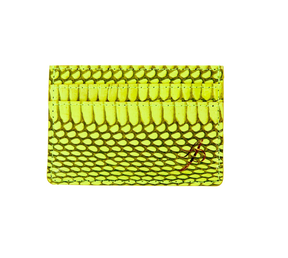 Allysa Payne Neon Green Viper Snake Card Wallet