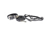 Blue Jean Color Patterned Hair On Hide Italian Leather Silver Swarovski Crystal Hardware Set