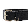 Black Embossed Snake Italian Leather With Gold Classic Hardware