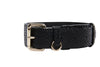 Allysa Payne Black Embossed Snake Italian Leather With Gold Classic Hardware Dog Collar