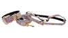 Light Purple Velvety Hair On Hide Italian Leather Swarovski Crystal Collar, Leash, Harness Set