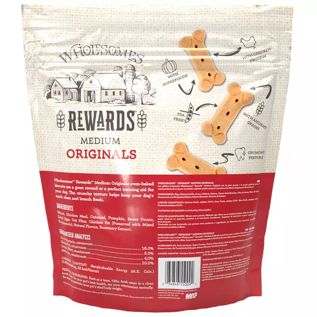 Wholesomes Adult Original Medium Dog Treats (3lb) - HT Animal Supply