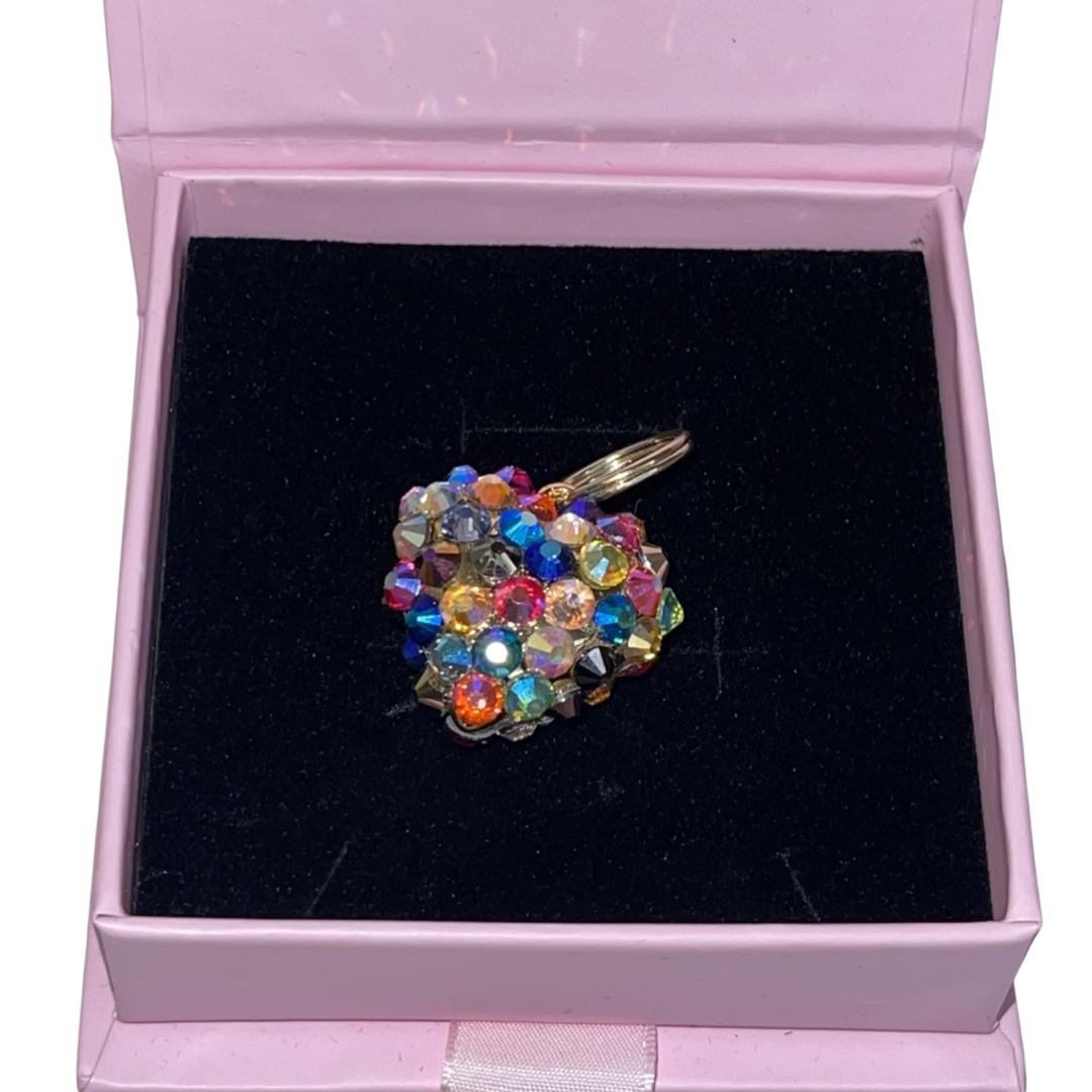 Allysa Payne Love Charm Collection Puffy Heart Multi Color Swarovski Crystal Charm