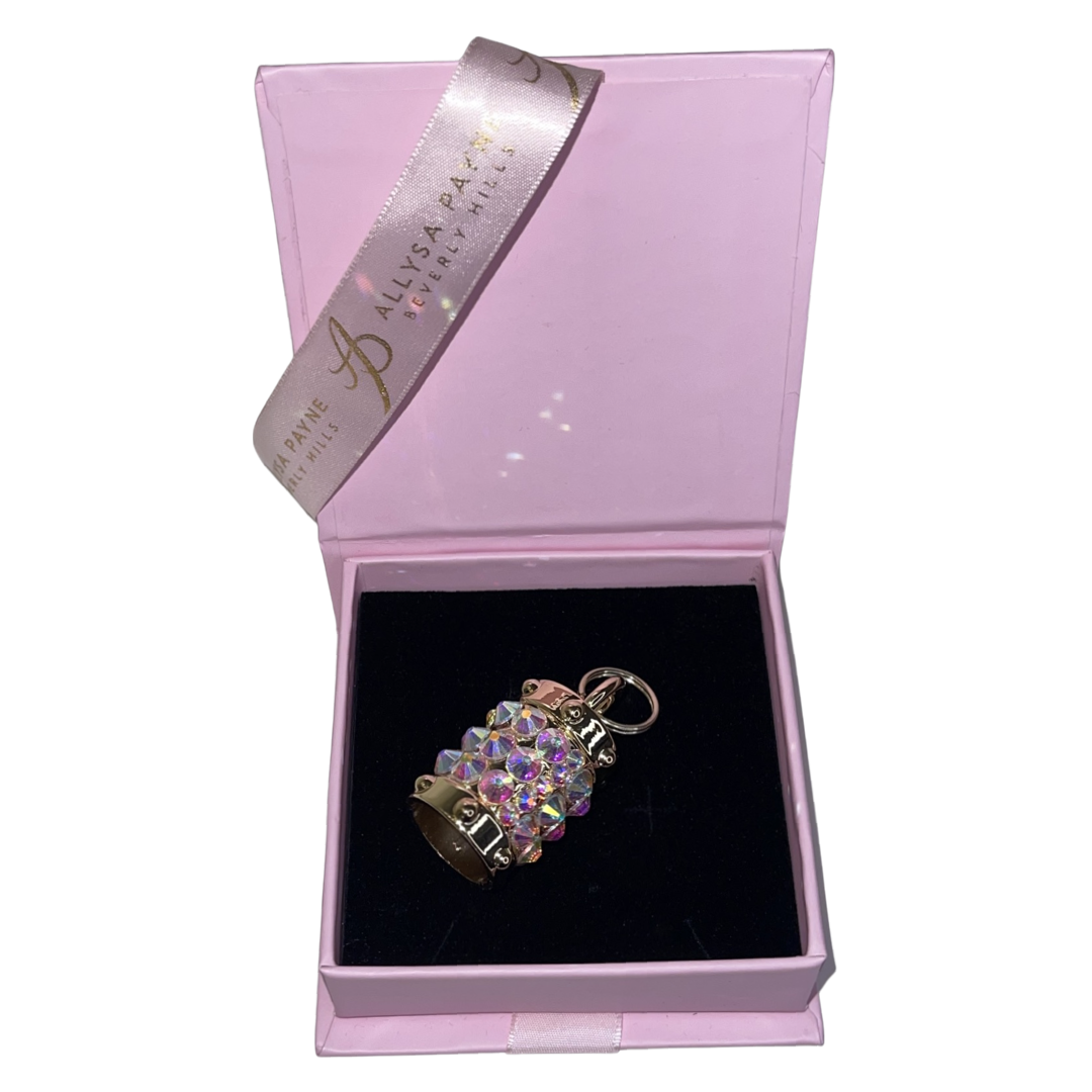 Allysa Payne Gold Swarovski Crystal Cylinder Charm