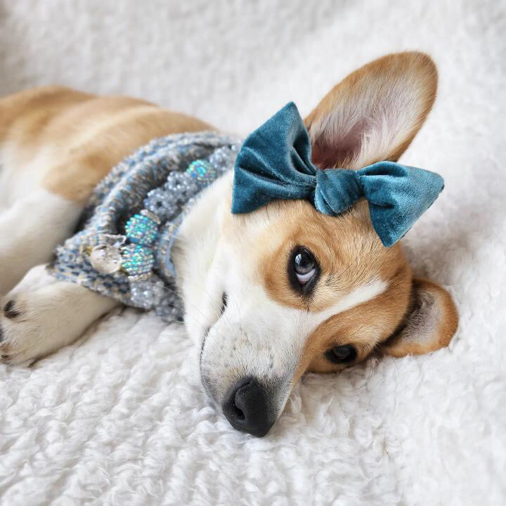 Velvet Knot Bow: Deep Sea