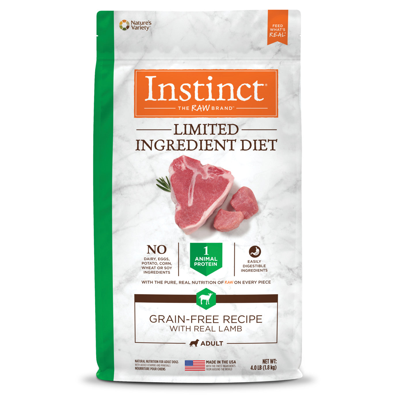Instinct Adult Limited Ingredient Grain Free Lamb Dry Dog Food (20lb)