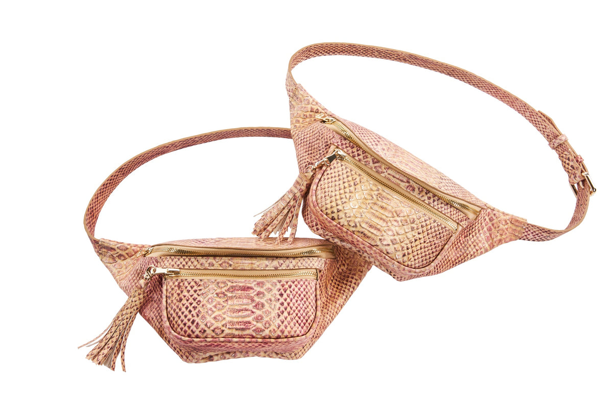 Allysa Payne Embossed Snake Belt Bag/Fanny Pack