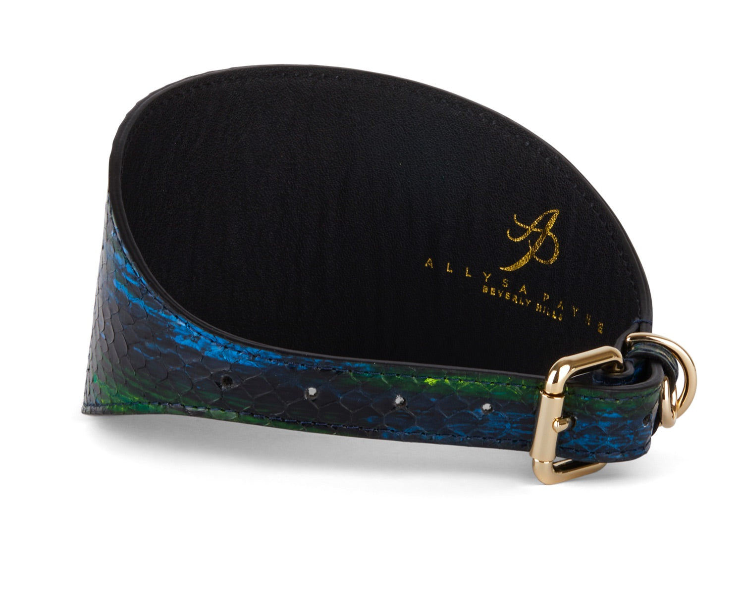 Allysa Payne Blue, Green, Black, Yellow Snake 4-Inch Wide Style Dog Collar