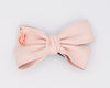 Leather Twist Bow: Baby Pink