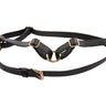 Black Vegan Leather Harness Gold Hardware