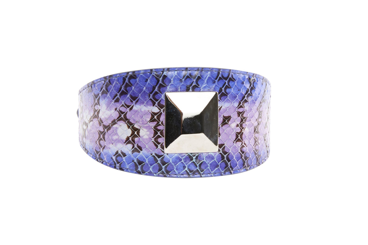 Allysa Payne Purple/Silver/Black Custom Iridescent Snake Dog Collar