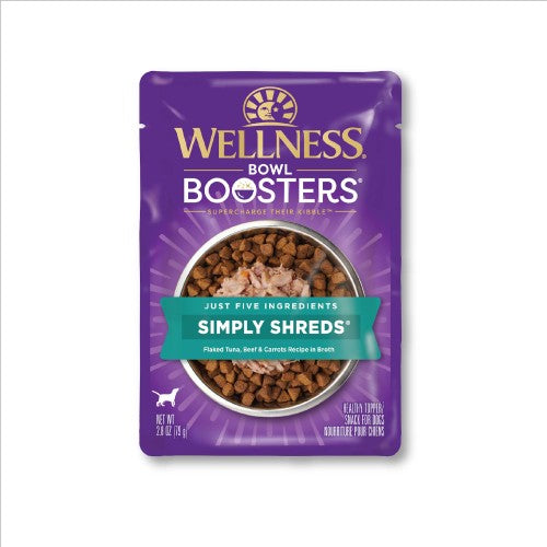 Wellness Bowl Boosters Simply Shreds Flaked Tuna, Beef and Carrots Dog Food Topper (2.8oz)