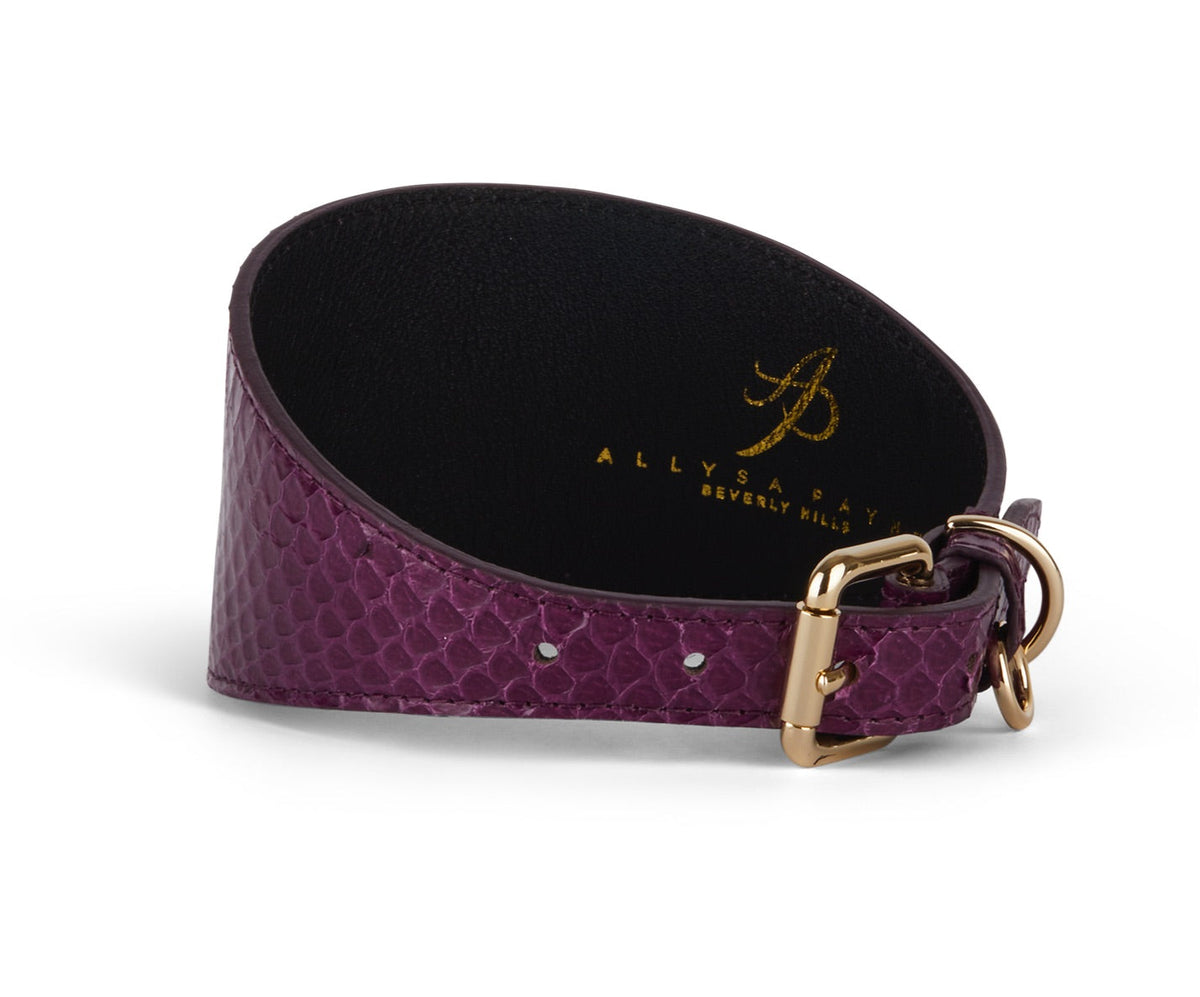 Allysa Payne Eggplant Purple Snake 3-Inch Wide Style
