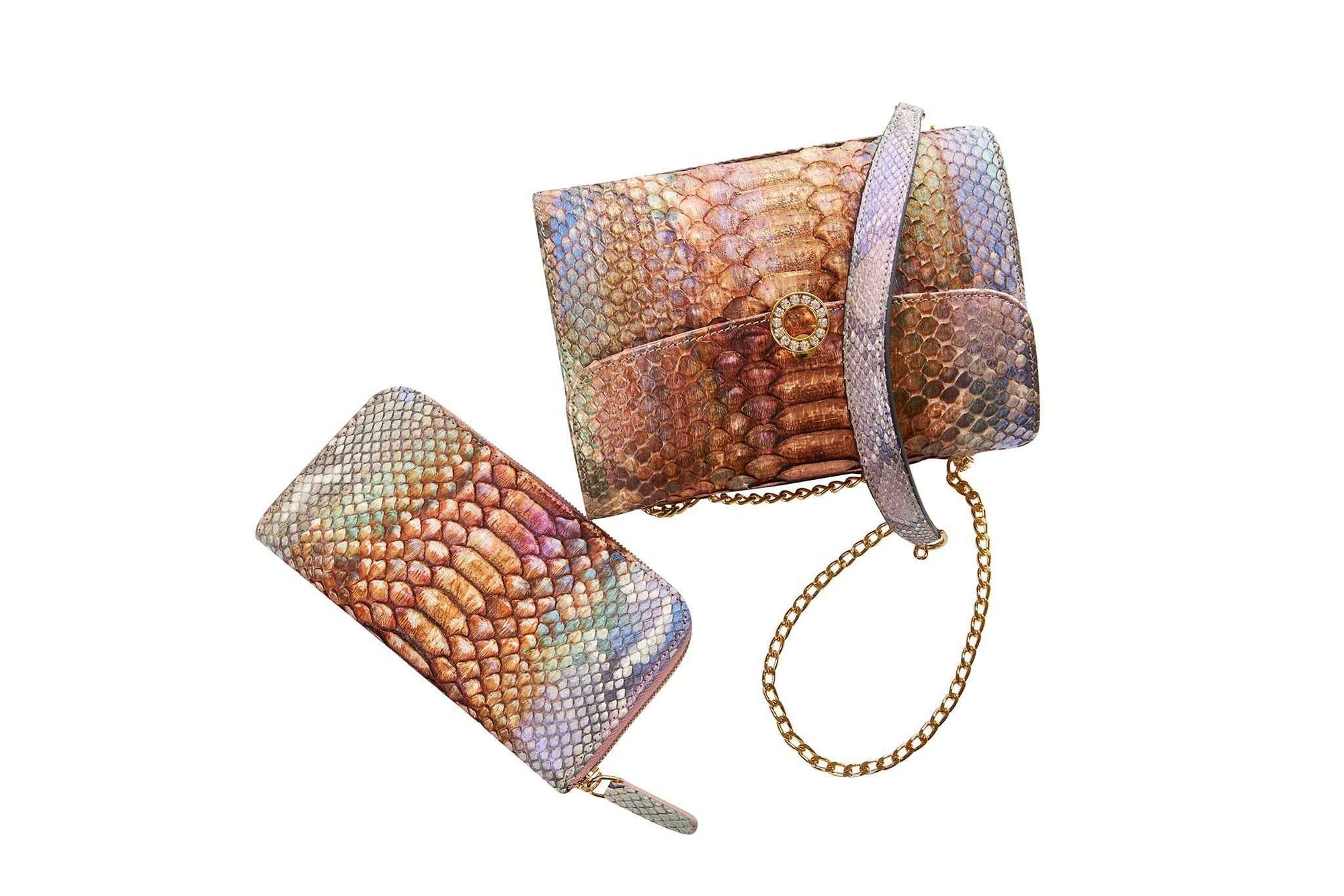 Allysa Payne Iridescent Python Day to Night Set Handbag