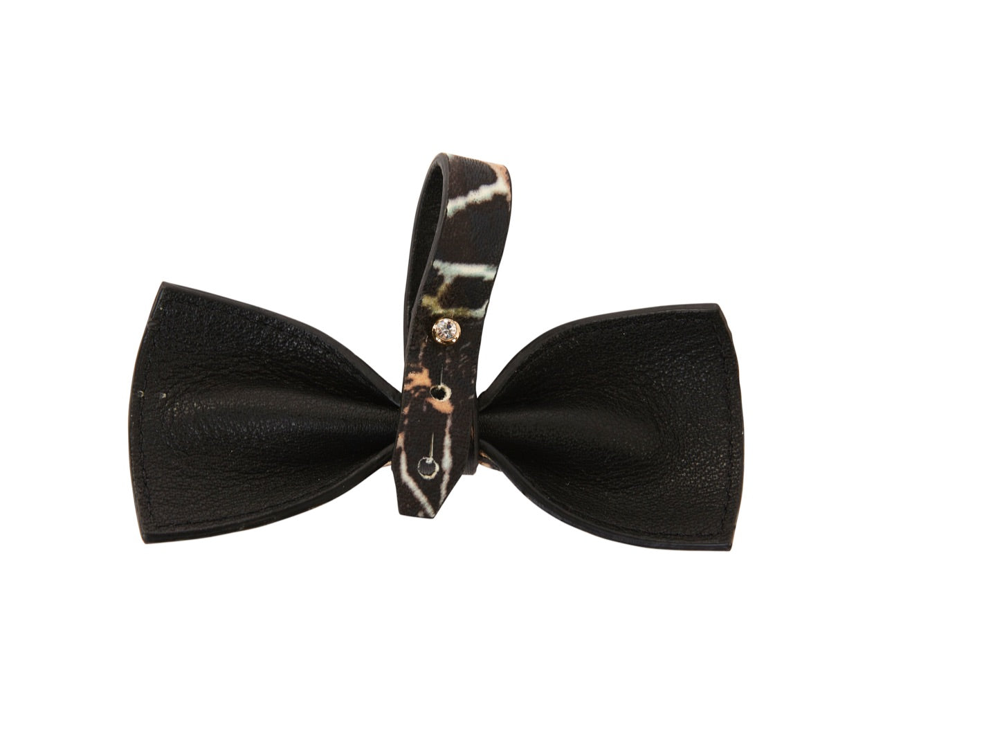 Allysa Payne Abstract Butterfly Italian Leather Bowtie
