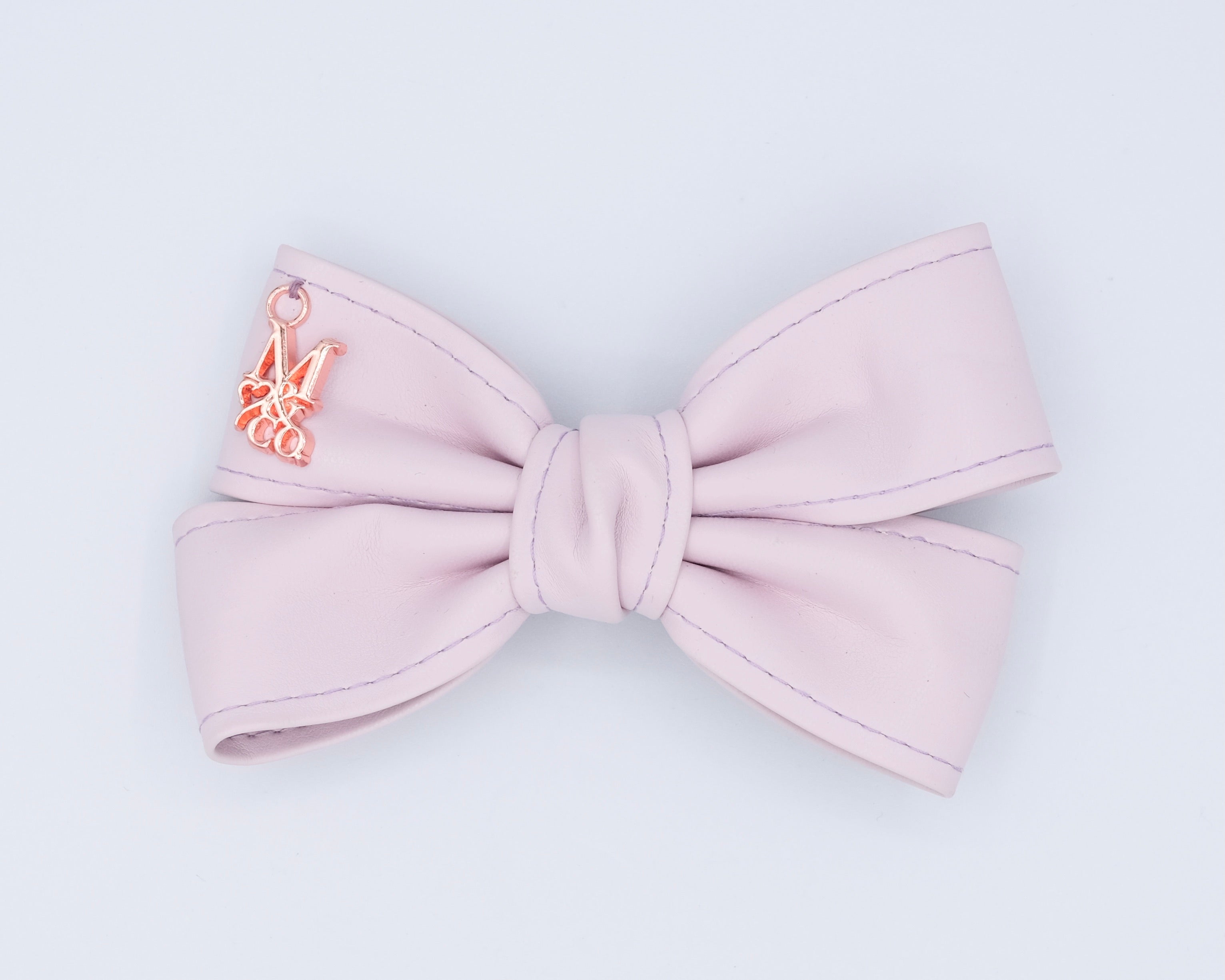 Leather Twist Bow: Lilac