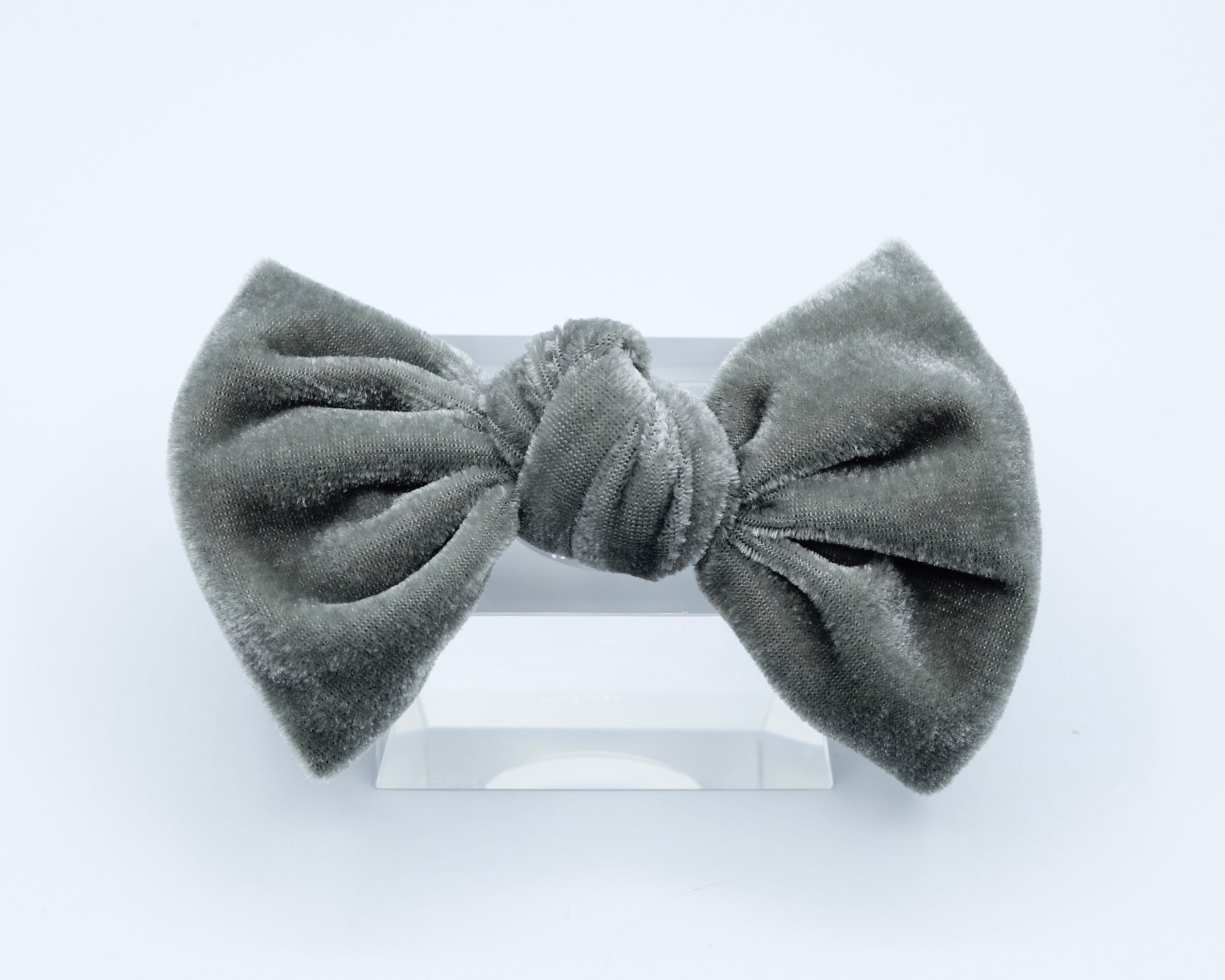 Velvet Knot Bow: Slate