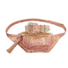 Embossed Snake Italian Leather Belt Bag With Matching Swarovski Crystal Collar
