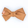 Leather Twist Bow: Caramel