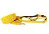Smooth Yellow Italian Leather 3" Wide Style Collar Set With Custom Gold Starfish