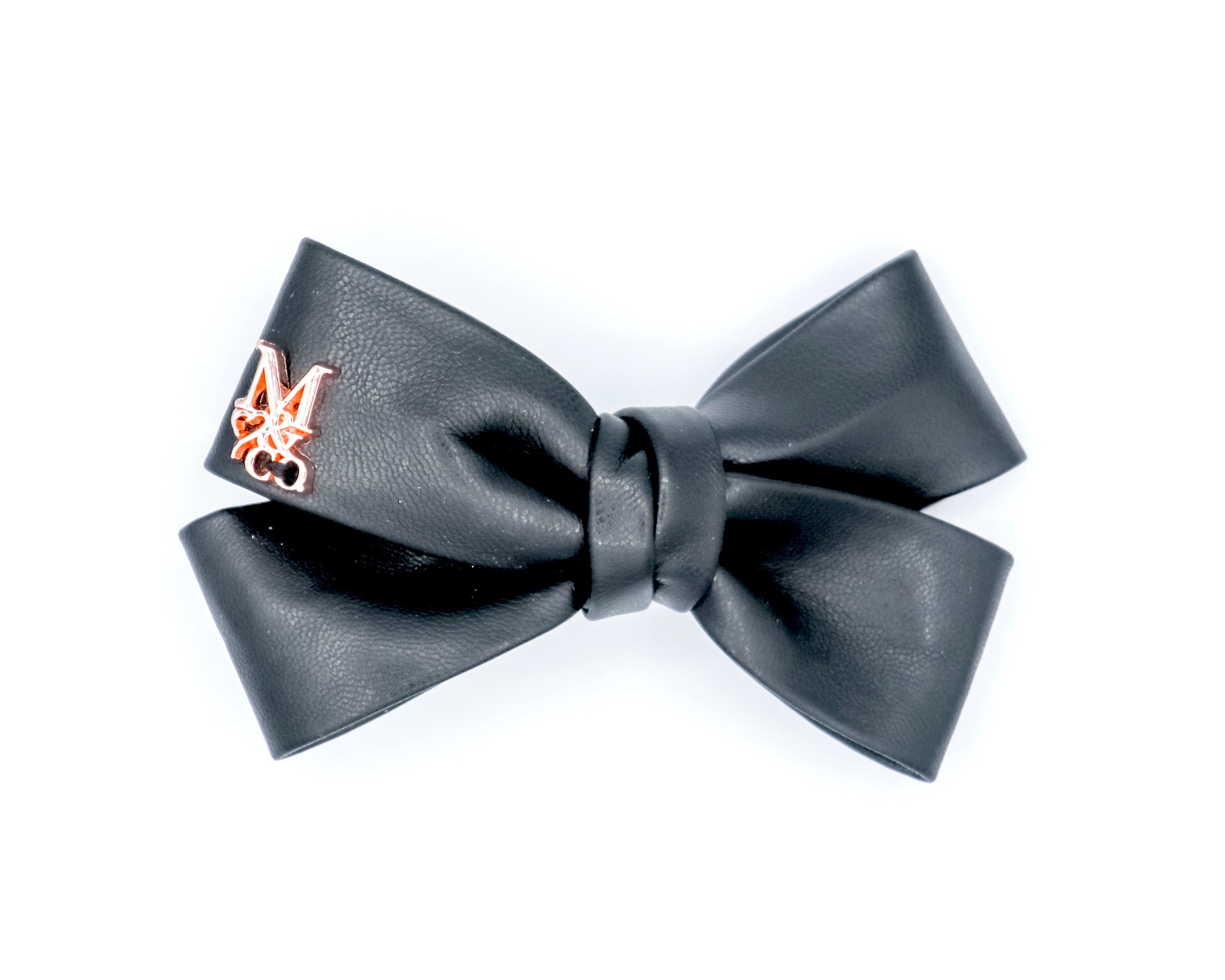 Leather Twist Bow: Black Tie