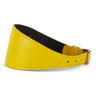 Smooth Yellow Italian Leather 3” Wide Style Collar