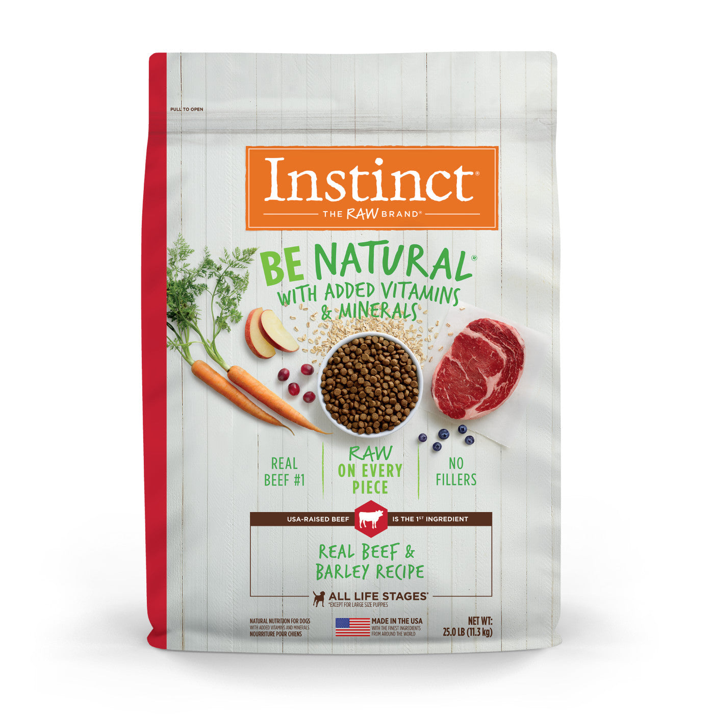 Instinct Adult Be Natural Beef and Barley Dry Dog Food (25lb)