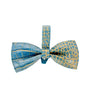 Blue & Gold Embossed Croc Italian Leather Bow tie