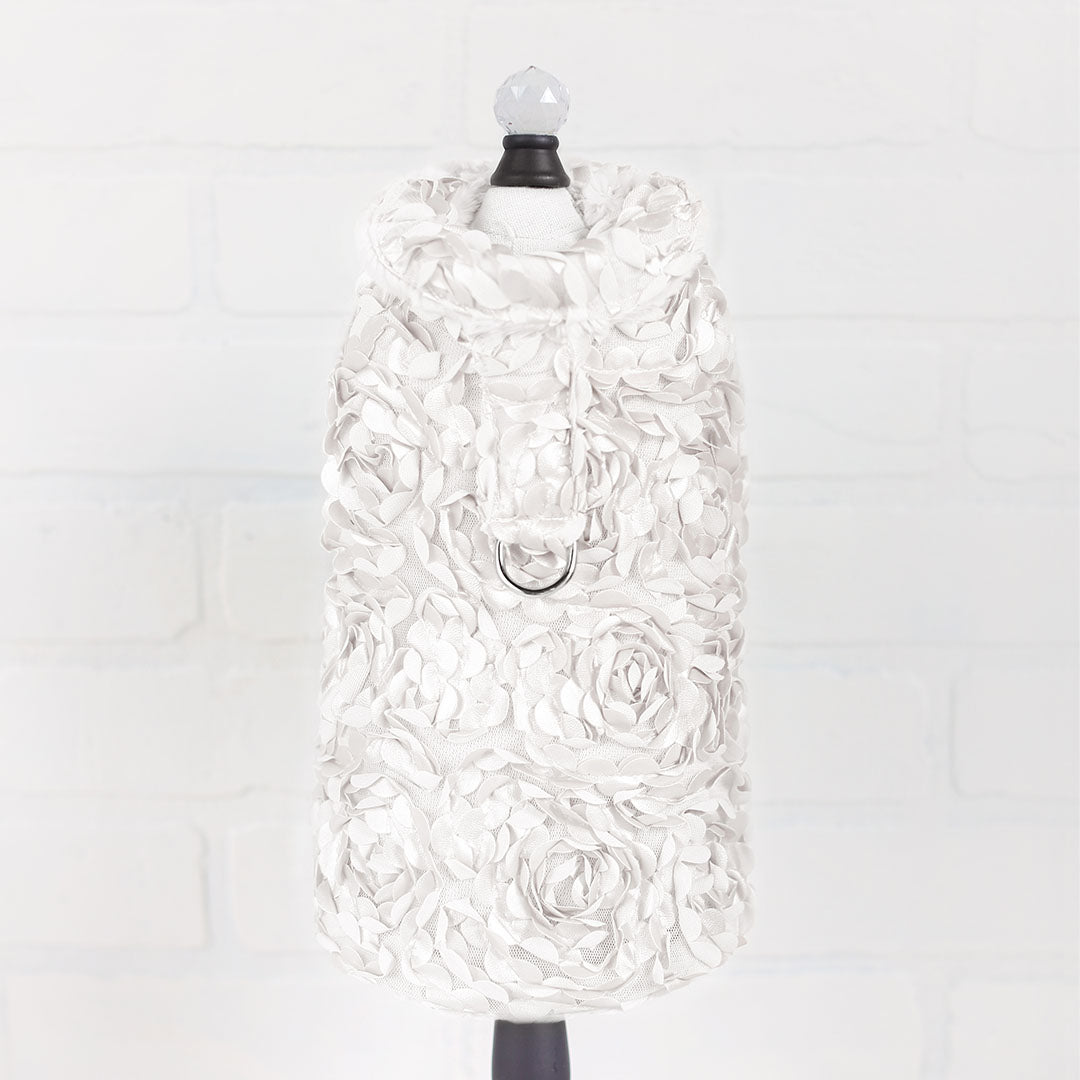 Hello Doggie Victorian Faux Fur White Dog Coat