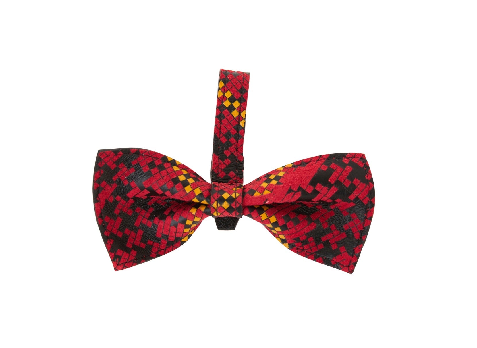 Red, Yellow & Black Plaid Bowtie
