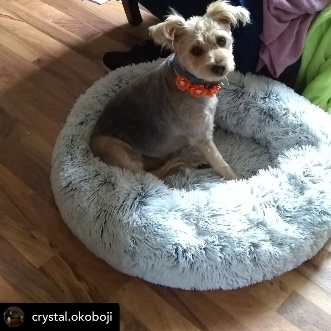 Mr. Peanuts 28" OrthoPlush® Pet Bed - Snowflake White Two Tone
