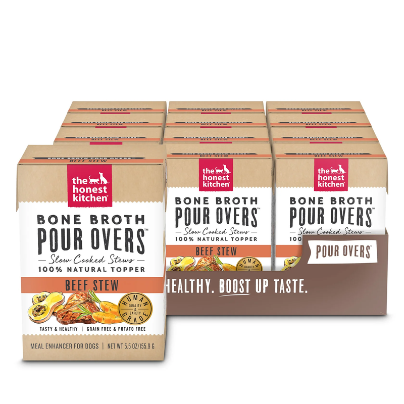 Honest Kitchen Pour Overs Bone Broth Beef Stew Dog Food Topper (5.5oz)