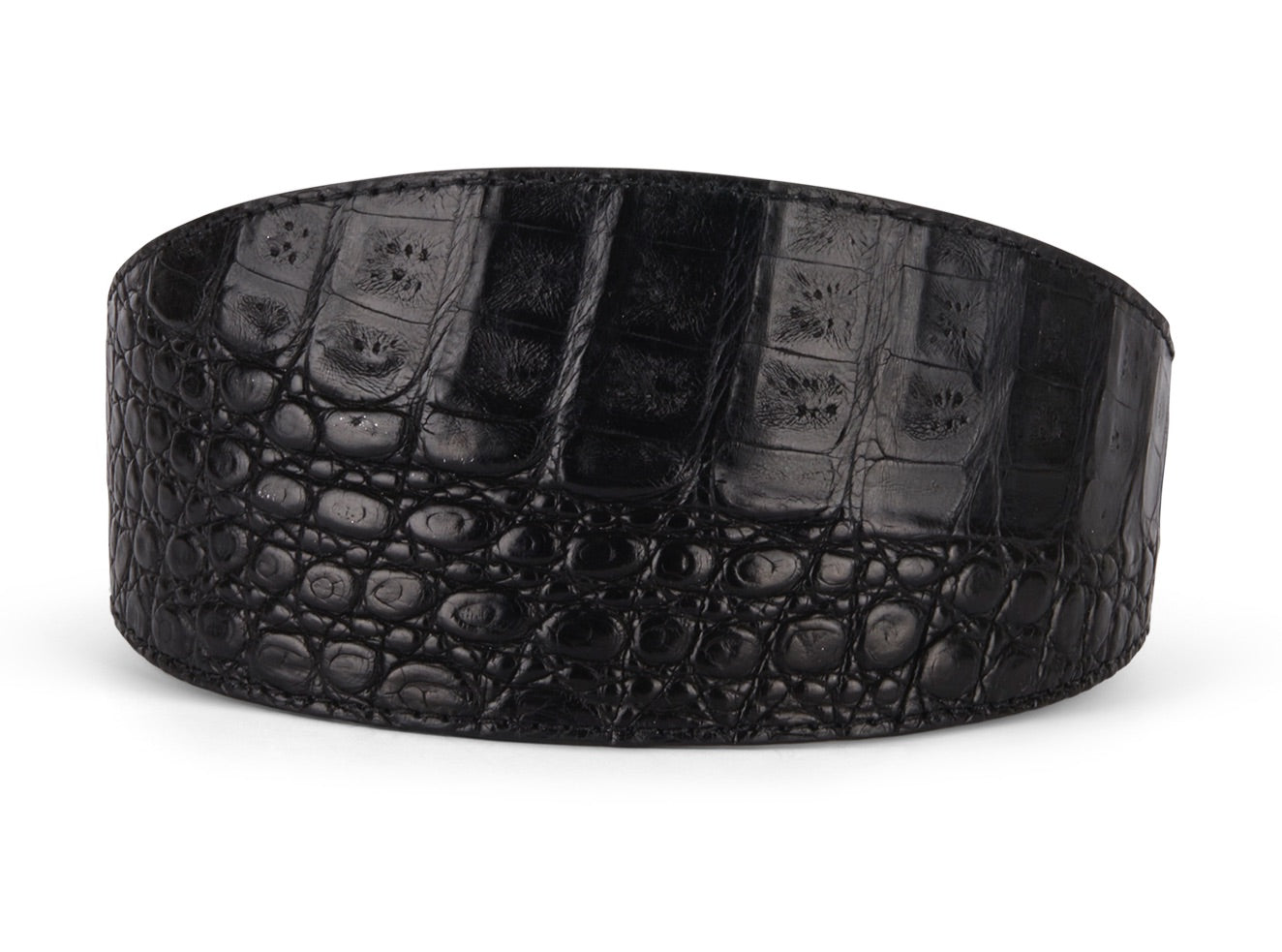 Allysa Payne Black Croc 3-Inch Wide Style Dog Collar