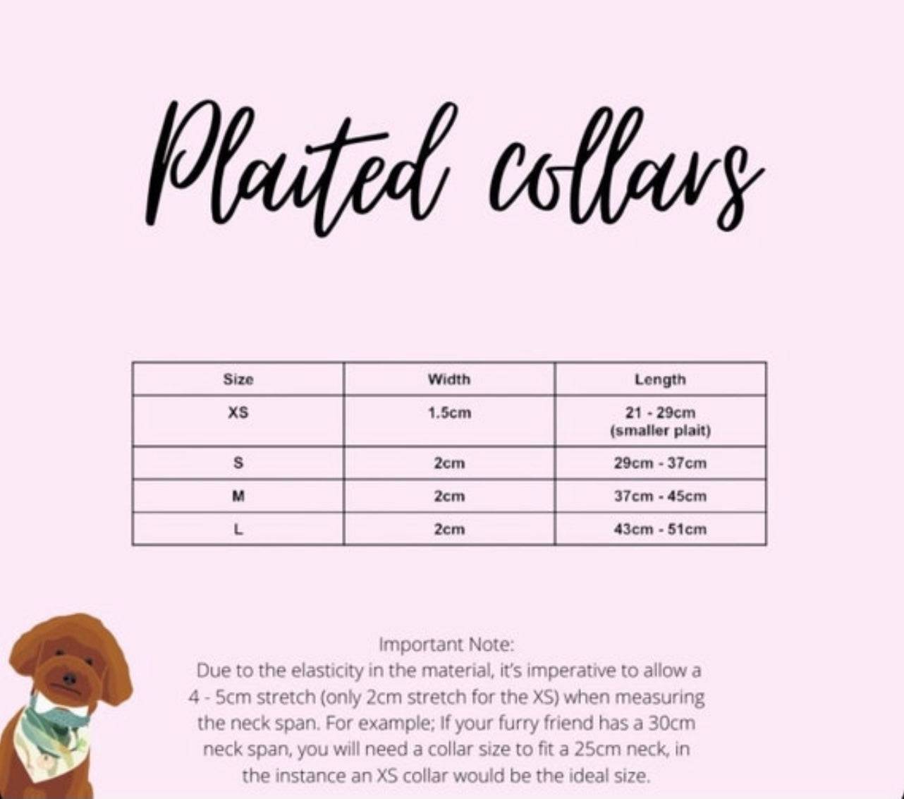 Dog Collar Ruby Red Plaited