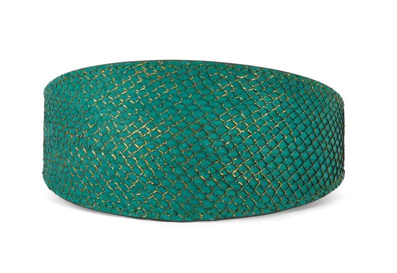 Beautiful Green & Gold 3" Wide Style Collar