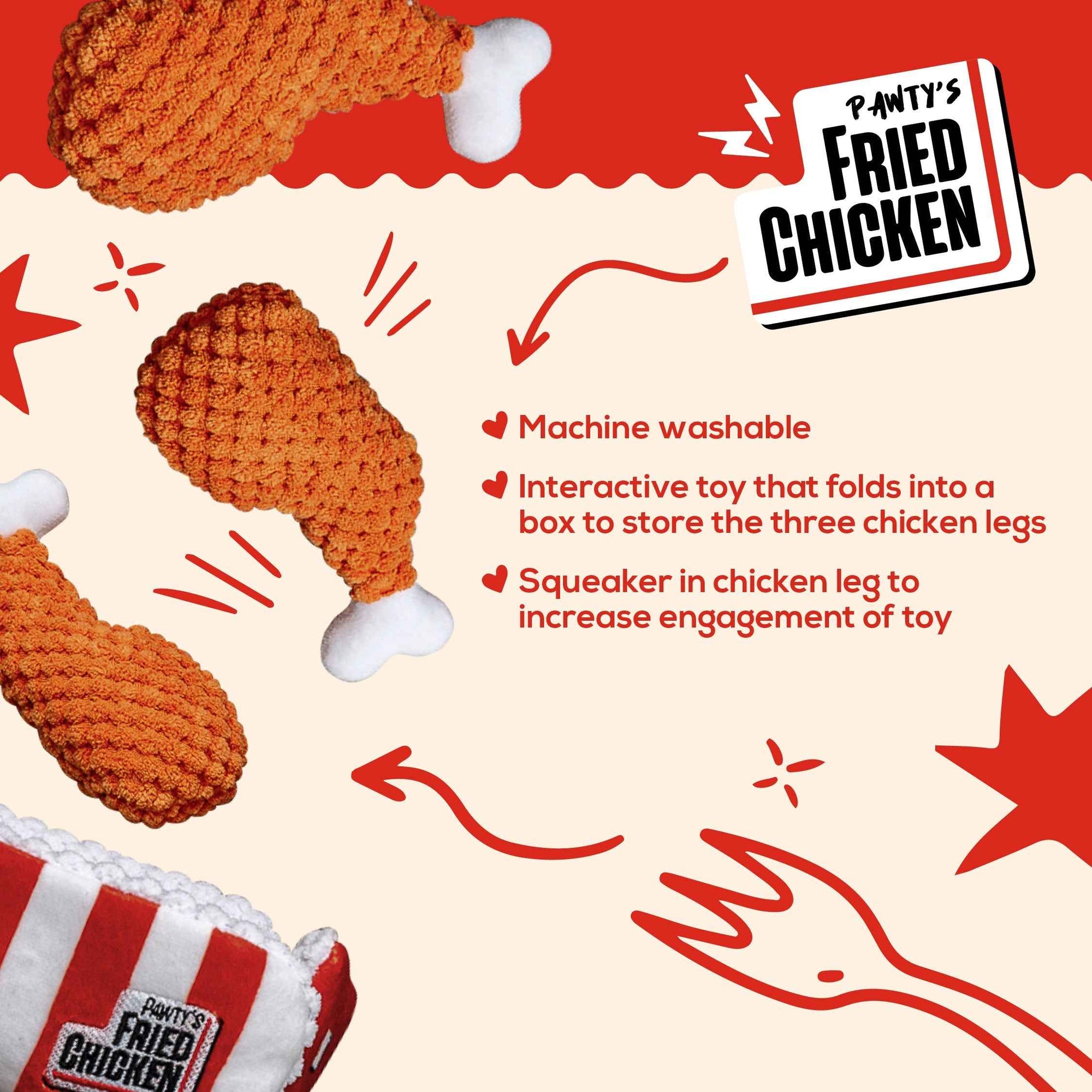 Pawty Fried Chicken Interactive Snuffle Dog Toy