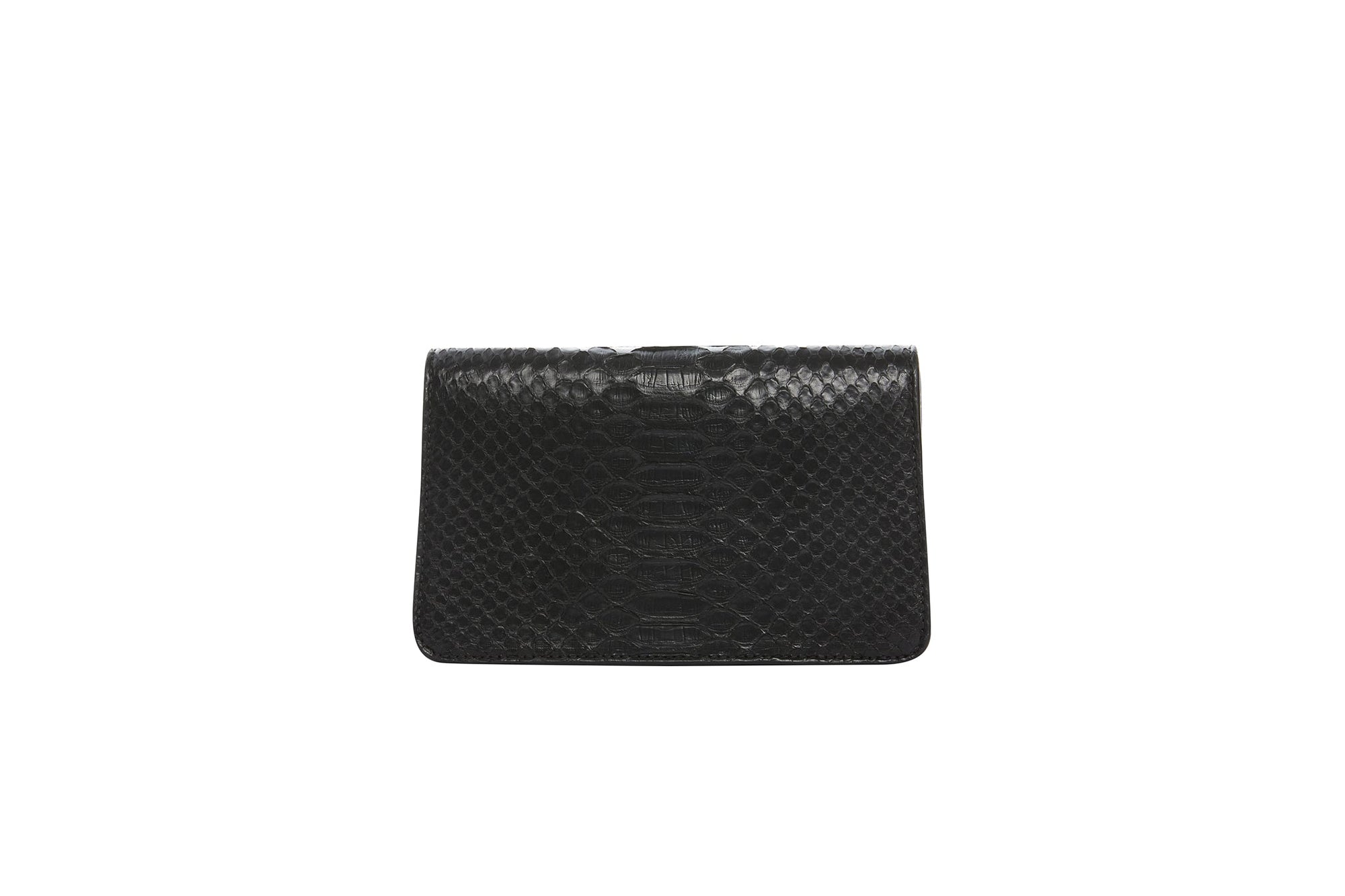Allysa Payne Classic Black Python Clutch