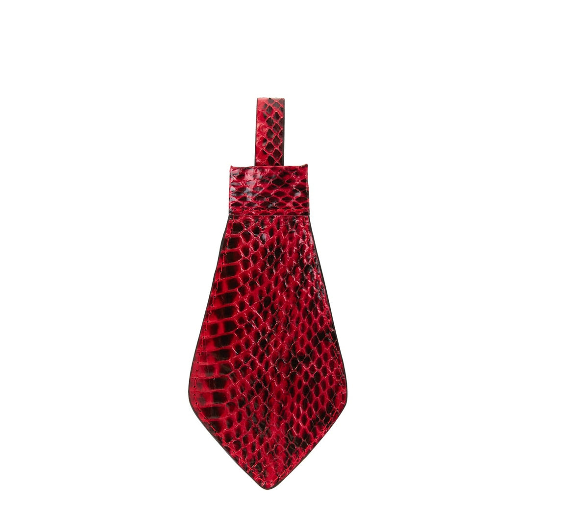 Allysa Payne Red & Black Viper Snake Tie, Backed With Italian Leather & Swarovski Crystal Closure