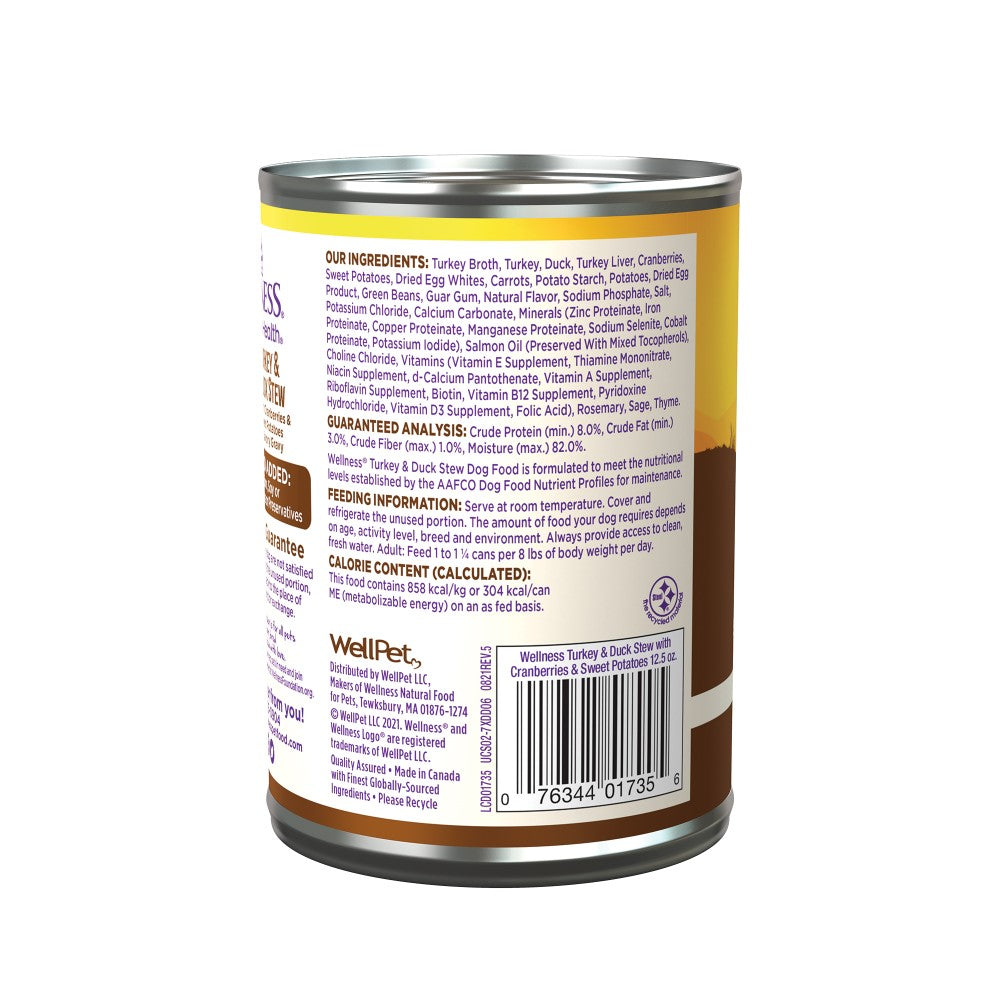 Wellness Adult Turkey and Duck Stew Wet Dog Food (12.5oz)